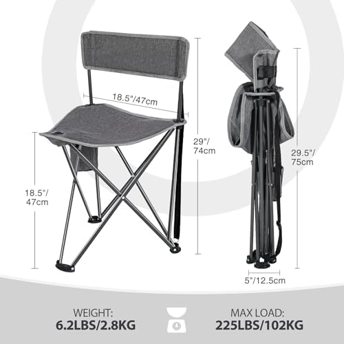 REDCAMP 2 Pack Tall Tripod Chairs for Adults, Folding Portable Golf Chairs