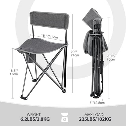 REDCAMP 2 Pack Tall Tripod Chairs for Adults, Folding Portable Golf Chairs