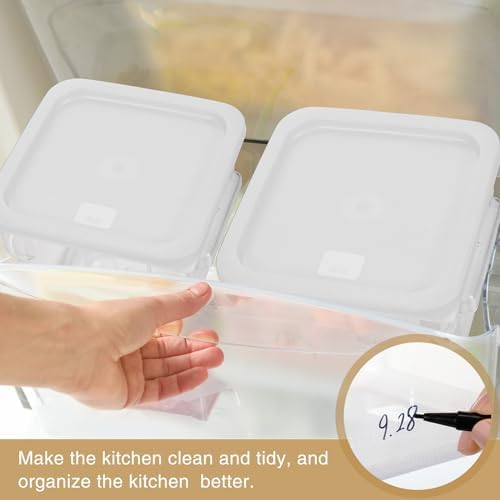 FoldTier 2 Pcs Square Food Storage Containers, White, 8 Qt