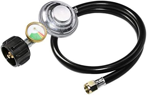 3 Feet Propane Regulator Hose with Tank Gauge for LP Gas Grill and Fire Pit
