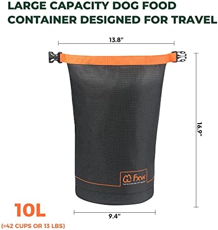 FXW Dog Food Travel Bag, Large Capacity for Travel Kibble Storage, 42 Cups