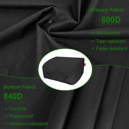 24 Inch Walk-with Portable Tabletop Grill Cover with Overlapping Opening for Carry Without Removing, Waterproof 600D BBQ Grill Cover for Cuisinart CGG-306, Royal Gourmet GT1001, Pit Boss 75275