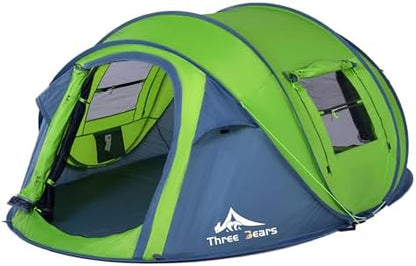 ThreeBears Instant Pop-Up Tent–2 Person Tent with Easy Automatic Setup, Ideal for Camping, Traveling, and Outdoor Adventures. Quick and Convenient Assembly