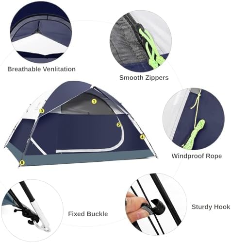 CAMEL CROWN Tents for Camping 2/3/4/5 Person Camping Dome Tent, Waterproof,Spacious, Lightweight Portable Backpacking Tent for Outdoor Camping/Hiking