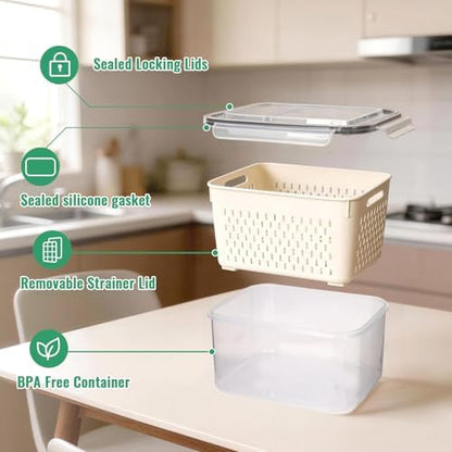 5 Pack Fruit Storage Containers for Fridge Berry Containers for Fridge