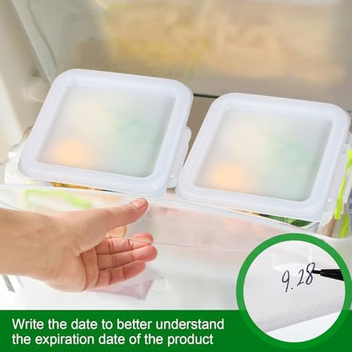 FoldTier 2 Pcs Square Food Storage Containers, White, 2 Qt,4 Qt