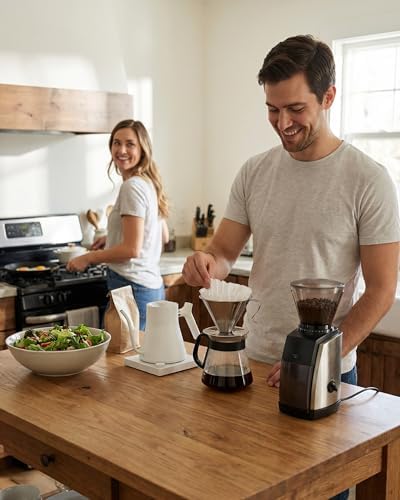 AGOGO Stainless Steel V60 Coffee Dripper & 50 Paper Filters, Sliver