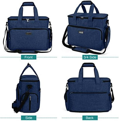 BAGLHER Dog Travel Bag, Pet Travel Bag (ALL Pet Travel Supplies), With 2 Pet Food Containers and 2 Collapsible Silicone Bowls; Essential Kits for Pet Travel Dark Blue