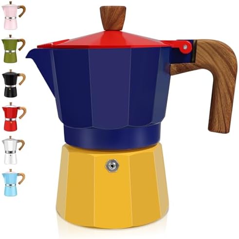 3 Cup Aluminum Espresso Stovetop Moka Pot Express Coffee Maker Percolator Italian Classic Mocha Coffee Machine for Italian and Cuban Cafe Brewing for Home & Camping 150ml 5oz