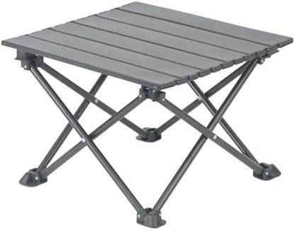 Wind Tour Roll-Up Camping Table, 4-Person Lightweight Portable Outdoor Table with Carry Bag for Picnics BBQ Travel (15.7”x13.7”x11” Black)