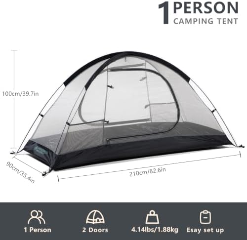 BISINNA Backpacking Tent 1/2/4 Person Lightweight Camping Tent