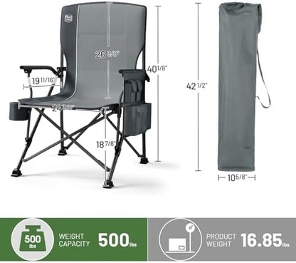 TIMBER RIDGE Oversized Folding Camping Chair High Back 500lbs
