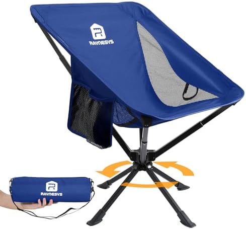 Raynesys Portable Swivel Camping Chair, 8 Seconds Quick Setup Easy Carry