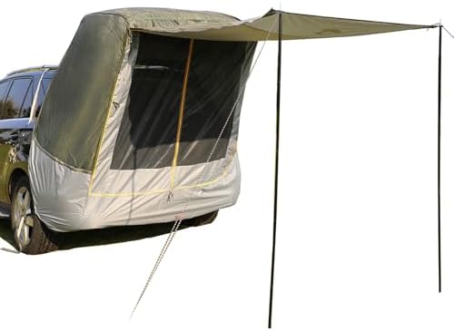 SUV Tailgate Tent with Awning, 2-Person Hatchback Tent for Camping