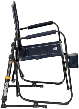 GCI OUTDOOR Freestyle Rocker Camping Chair | Portable Folding Rocking Chair with Solid, Durable Armrests, Drink Holder & Comfortable Backrest — Indigo Blue