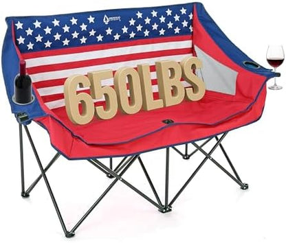 ARROWHEAD OUTDOOR Portable Folding Double Duo Camping Chair Loveseat