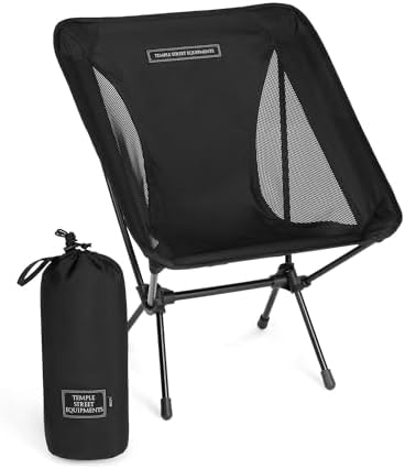 TSE LC100 Compact Camping Chair, 2lbs Super Lightweight Outdoor Folding Chair. Portable for Hiking, Beach, Festivals, Urban Use, or Garden Relaxation