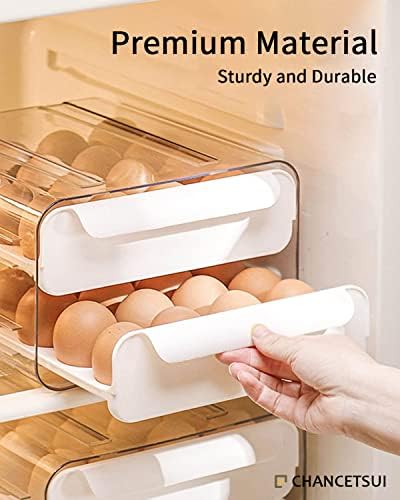 Fridge Organizers and Storage, Egg Organizer Container for Refrigerator