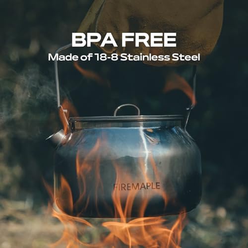 Fire-Maple Antarcti Camping Kettle Stainless Steel Camp Tea Pot, 1.2L