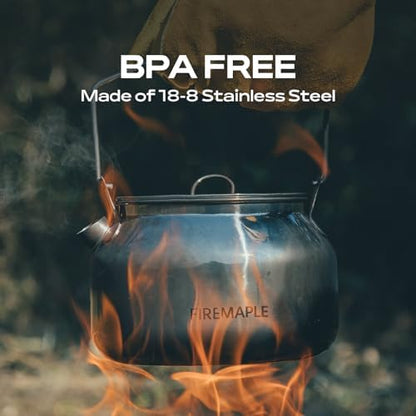 Fire-Maple Antarcti Camping Kettle Stainless Steel Camp Tea Pot, 1.2L