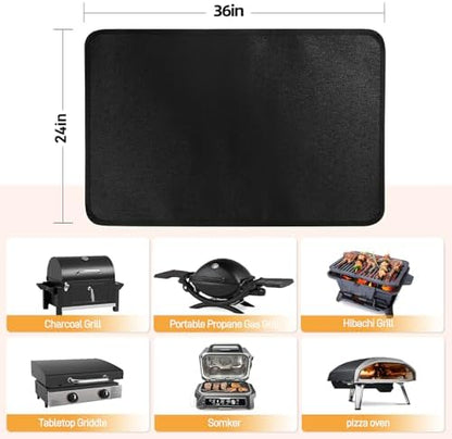Heat Resistant Mats for Countertop fits Tabletop Grill, 36x24x0.04in, Black
