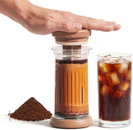 D1 Camping Coffee Maker with 60-Count Filter Paper, 8oz Extra Small Portable Cold Brew & Espresso Coffee Press, French Press, Pour-Over & Espresso Style Manual Brewer,