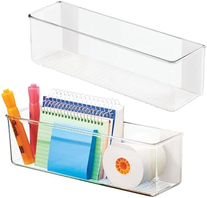 iDesign Adhesive Organizer Bin, Set of 2, Clear