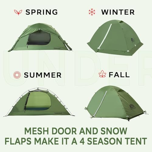 1/2 Person 4 Season Backpacking Tent, Lightweight Waterproof Winter Tent