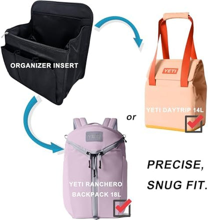 Organizer Insert for YETI Daytrip 14L/Ranchero Backpack 18L,Cooler Bag Divider with Multi-Pockets