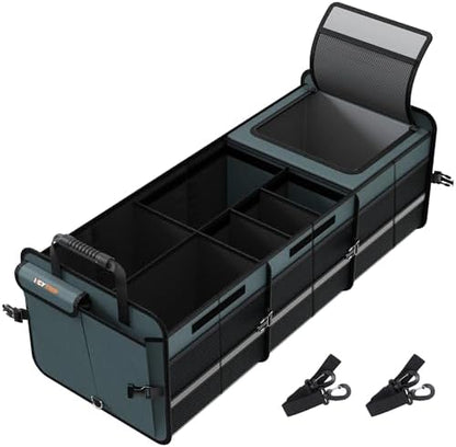HEYTRIP Large Trunk Organizer with Built-in Leakproof Cooler Bag, Gray
