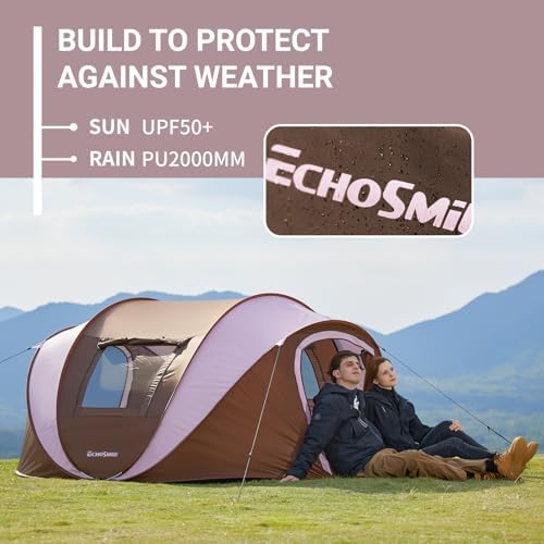 EchoSmile Instant Pop Up Camping Tent, 2/4/6 Person Easy Setup Tent