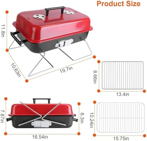 Portable Charcoal Grill for Outdoor Cooking Small Tabletop BBQ Grill