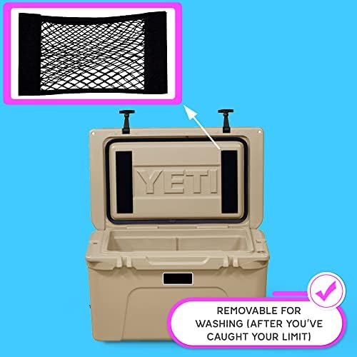 Cooler Net for Dry Storage and Organization - Compatible with YETI, RTIC, Ninja, Igloo, Coleman, Lifetime, Pelican Ice Chests - Works with Cooler Lights, Wheel Kits, RTIC Cooler Accessories, and More