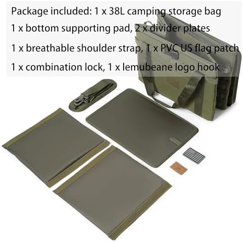 Tactical Camping Storage Bag Utility Tote Bag Camp Kitchen & Trunk Organizer with Combination Lock and Shoulder Strap