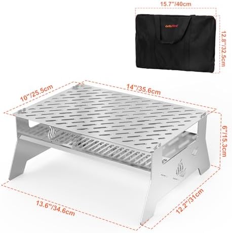 Onlyfire Portable Charcoal Grill, Heavy Duty Stainless Steel