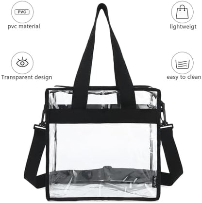 FlowFly Insulated Lunch Cooler Bag - Tote Bag Organizer for Women/Men, Clear#Black