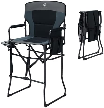 EVER ADVANCED Portable 30.7" Seat Height Tall Camping Directors Chair