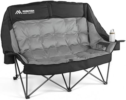 Huskfirm High Back Double Camping Chair 2 Person Camping Chair Black