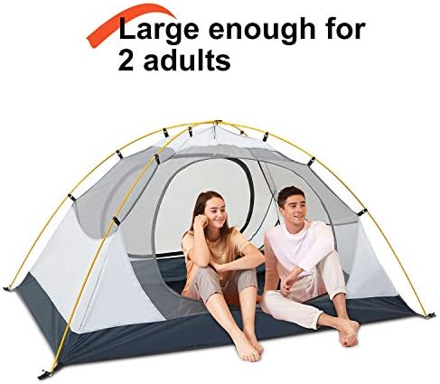 BISINNA 2 Person Camping Lightweight 4.3lbs 20DNylon Backpacking Tent
