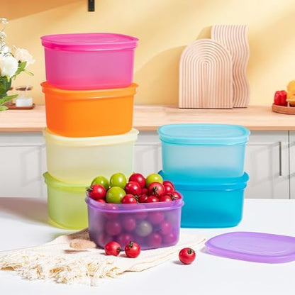 7-Piece Meal Prep Containers — 3.8-Cup Reusable Airtight Plastic Food Storage Containers with Lids, BPA-Free, Microwave/Freezer/Fridge Safe, Stackable Lunch & Leftovers Organizer(900ml)