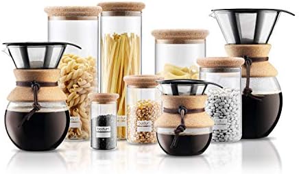 Bodum 17oz Pour Over Coffee Maker, High-Heat Borosilicate Glass with Reusable Stainless Steel Filter and Cork Grip - Made in Portugal