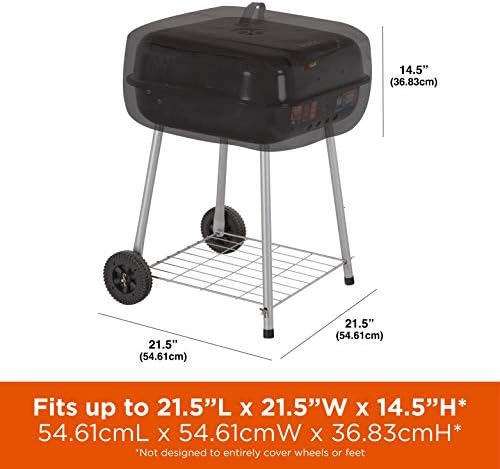 Modern Leisure 2974 Basics Walk-A-Bout Charcoal Grill Cover (21.5 L x 21.5 D x 14.5 H inches) Water-Resistant, Black