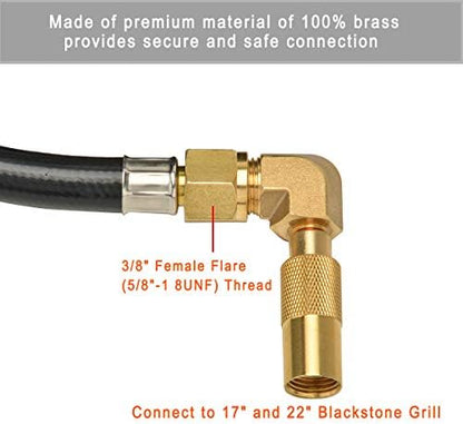 Stanbroil 12FT RV Quick Connect Propane Hose with Propane Elbow Adapter