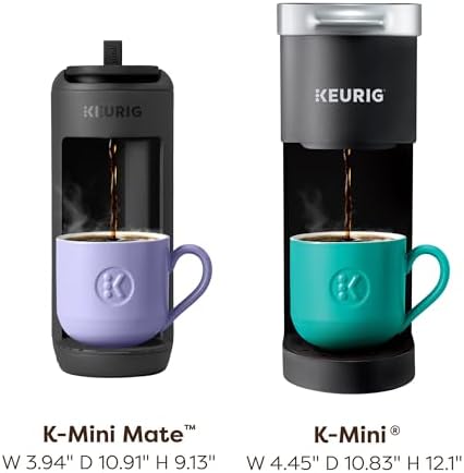 Keurig K-Mini Mate Single Serve K-Cup Pod Coffee Maker, Brews Up to 12 oz Cup, Compact Portable Coffee Machine for Small Spaces, Great for Dorms & Offices, Black