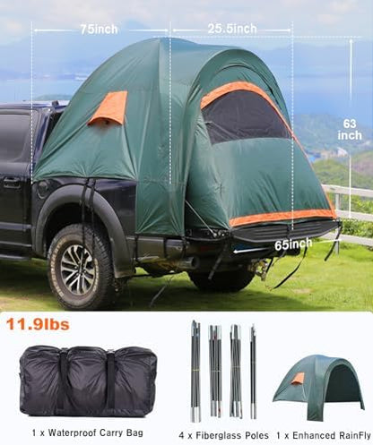 LIBERRWAY Truck Bed Tent, 6.4-6.7 FT Pickup Truck Tent for 2 Person