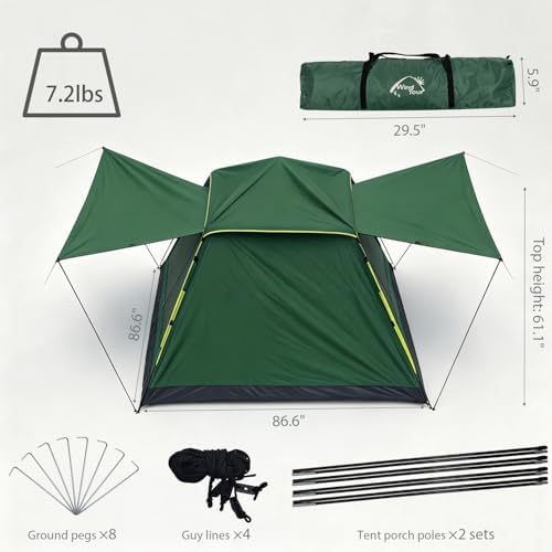 Wind Tour Lightweight Backpacking Camping Tent Waterproof Double Layer Family Tent for Hiking Fishing Outdoor Travel Picnic