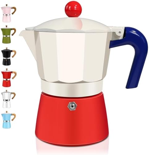 3 Cup Aluminum Espresso Stovetop Moka Pot Express Coffee Maker Percolator Italian Classic Mocha Coffee Machine for Italian and Cuban Cafe Brewing for Home & Camping 150ml 5oz