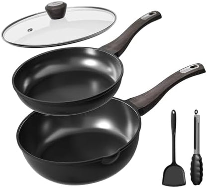 Nonstick Cookware Set, Titanium Coating Pan Set