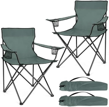 Joyfair Camping Chairs for Lawn & Beach, Large for Adults, Grey