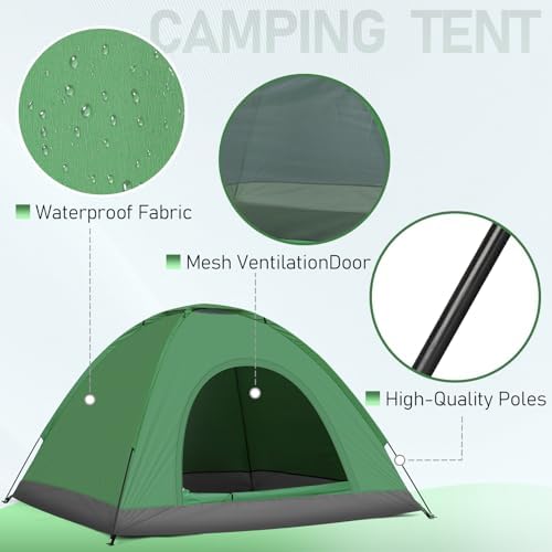 Camping Tent, Waterproof & Windproof Camping Dome Tent Automatic Pop Up Quick Shelter with Portable Carry Bag for Outdoor Hiking